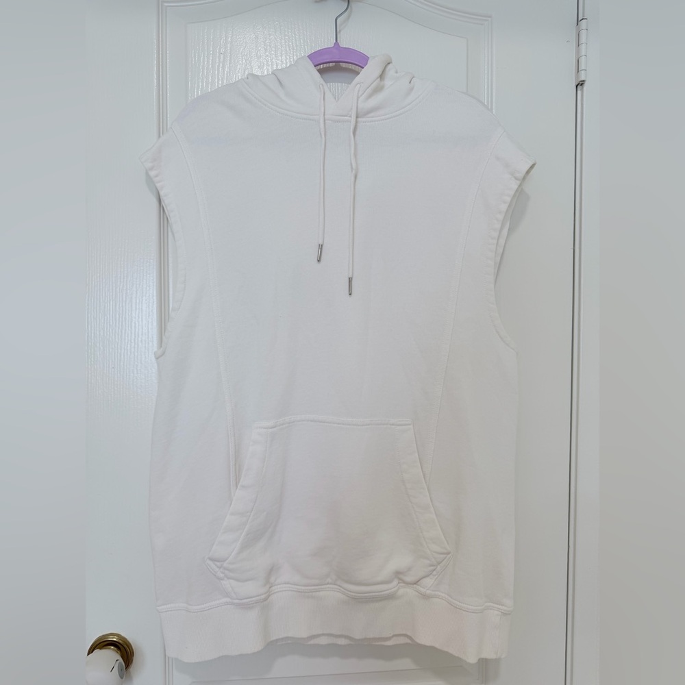 UO Urban Outfitters Sleeveless White/ Cream Hoodie Men’s Large Pullover